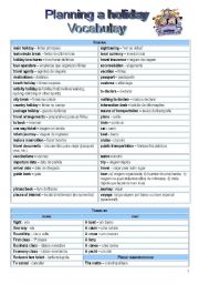 English Worksheet: Planning a holiday