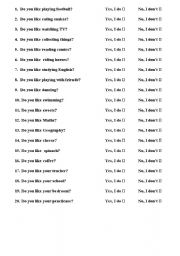English Worksheet: Do you like questions