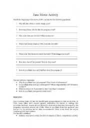 English Worksheet: Juno Movie Activity