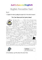 English Worksheet: English Formative Test