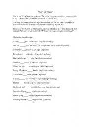 English worksheet: Exercise about 