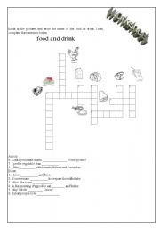 English worksheet: food and drink