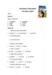 English Worksheet: The Emperors new groove