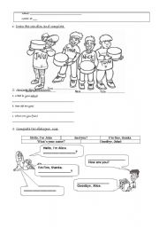 English Worksheet: Test greetings