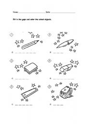 English Worksheet: School objects