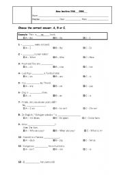 English Worksheet: Diagnostic test