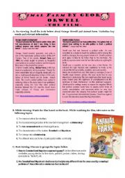 ANIMAL FARM by George Orwell - video worksheet