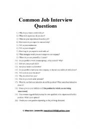 Common Job Interview Questions