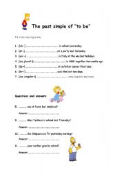 English Worksheet: Past simple of 