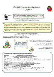 English Worksheet: SECOND CONDITIONAL SENTENCES