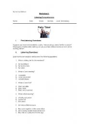 English Worksheet: listening worksheet