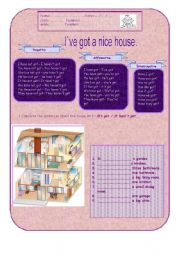English Worksheet: Ive got a nice house