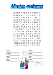 English Worksheet: adjective wordsearch