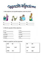 English Worksheet: opposite adjectives