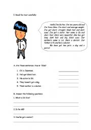 English Worksheet: beninners