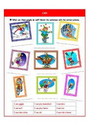 English Worksheet: The verb Can