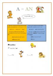 English Worksheet: A-An