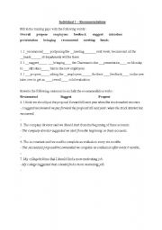 English worksheet: Answers to Recommendation Worksheet
