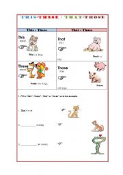 English Worksheet: This-these / That - those