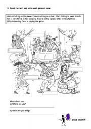 English Worksheet: Test 5th_Present Continuous (Part 2)