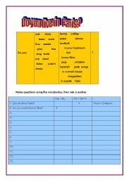 English Worksheet: questions in present simple with DO