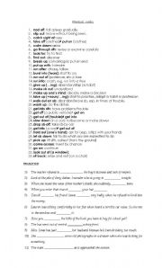 English Worksheet: PHRASAL VERBS