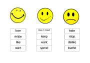 English worksheet:  likes and dislikes words -ing