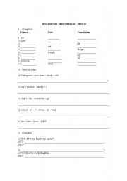 English worksheet: simple past