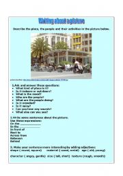English Worksheet: writing about a picture