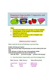 English Worksheet: Shopping in Supermarket: Comparative ans Superlative Adjectives
