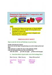 English Worksheet: Shopping in Supermarket: Comparative ans Superlative Adjectives