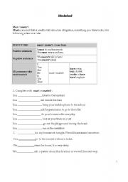 English worksheet: MODALS VERBS