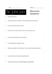 English Worksheet: The Sixth Sense