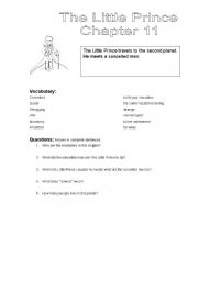 English Worksheet: The Little Prince Chapter 11