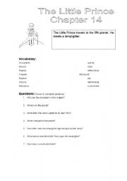 English Worksheet: The Little Prince Chapter 14