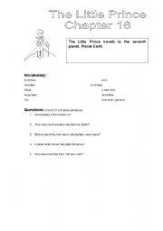 English Worksheet: The Little Prince Chapter 16