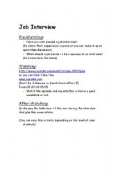 English worksheet: Job Interview