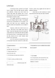 English Worksheet: The life in medieval castles