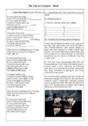 English Worksheet: The Beatles and Liverpool