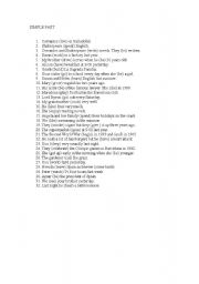 English Worksheet: SIMPLE PAST