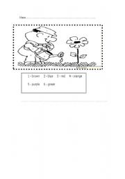 English worksheet: coloring namber