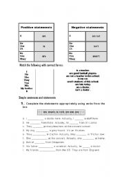 English worksheet: Statements in the Simple Present