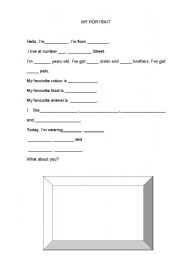 English worksheet: My portrait