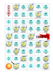 English Worksheet: numbers game