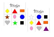 English Worksheet: Bingo - Shapes and colors