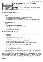 English Worksheet: Life In The English Speaking World (Author-Bouabdellah)