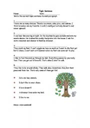 English Worksheet: paragraph-main idea