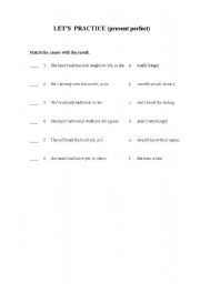 English worksheet: present perfect