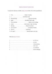 English Worksheet: SIMPLE PRESENT ACTIVITIES