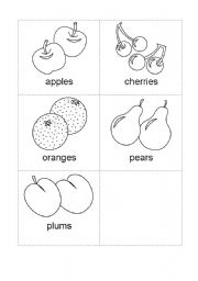 English worksheet: fruits